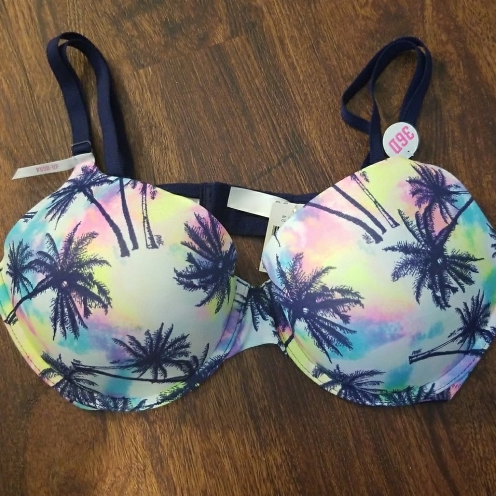 Pink Victoria's Secret 36D Island Palm Push up bra